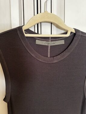 Enza Costa Sleeveless Ribbed Tank Dress - Dark Olive Green